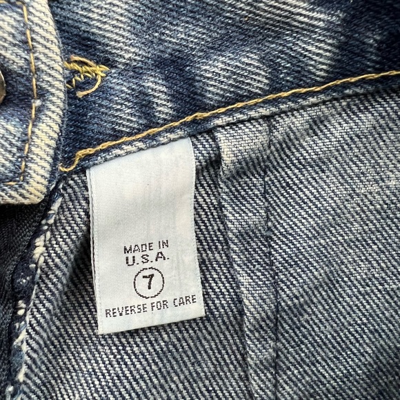 VINTAGE Limited Express Size 7 Pencil Skirt Acid Wash Blue High Waisted - Picture 5 of 5